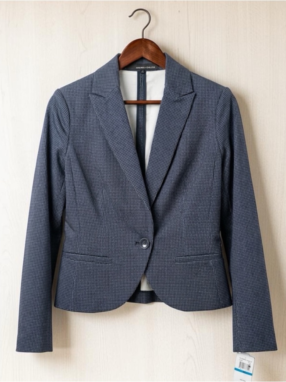 Amanda & Chelsea Navy Patterned Single-Button Blazer